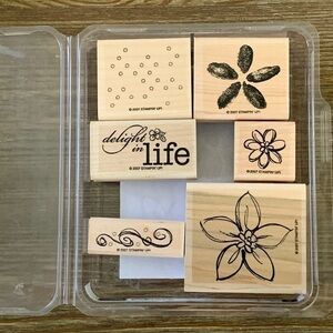 Stampin’ Up! Rubber Stamp Set Delight In Life Set of 6